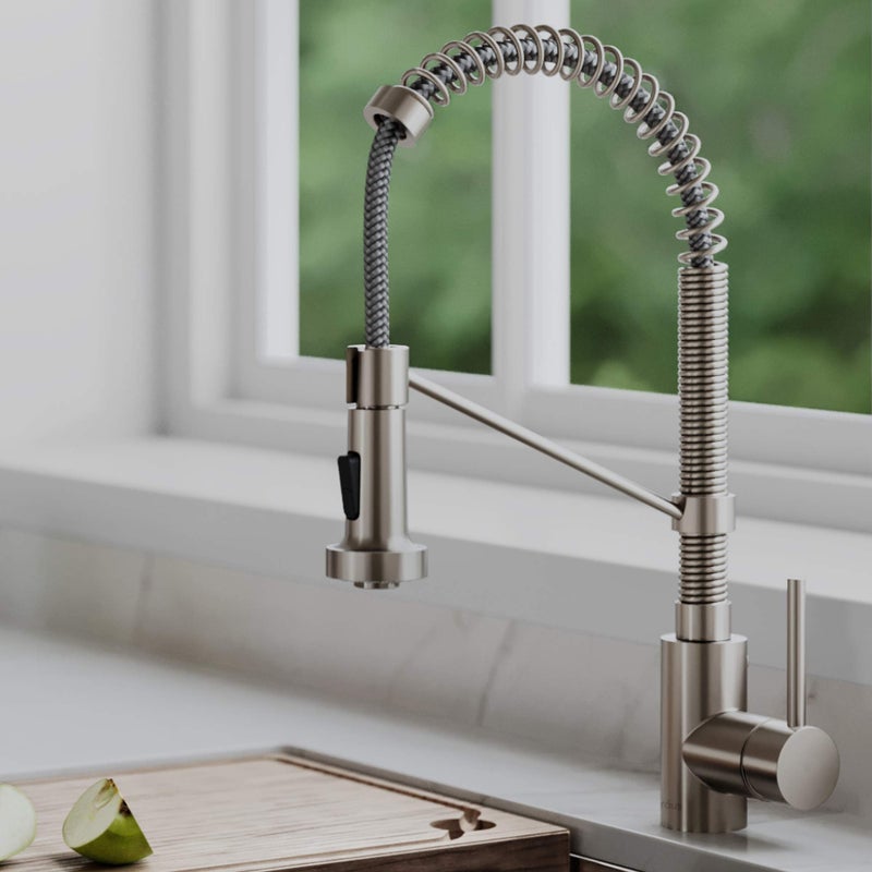 KRAUS Bolden Commercial Style 2-Function Single Handle Pull Down Kitchen Faucet in Spot-Free Stainless Steel, KPF-1610SFS - Image 2